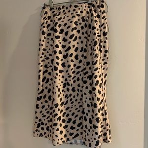 Animal print midi skirt